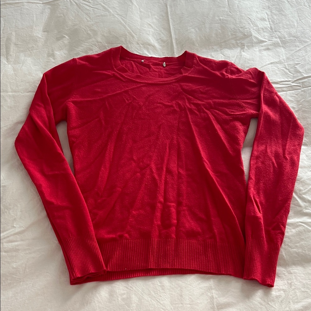100% peruvian cotton red crew neck sweater